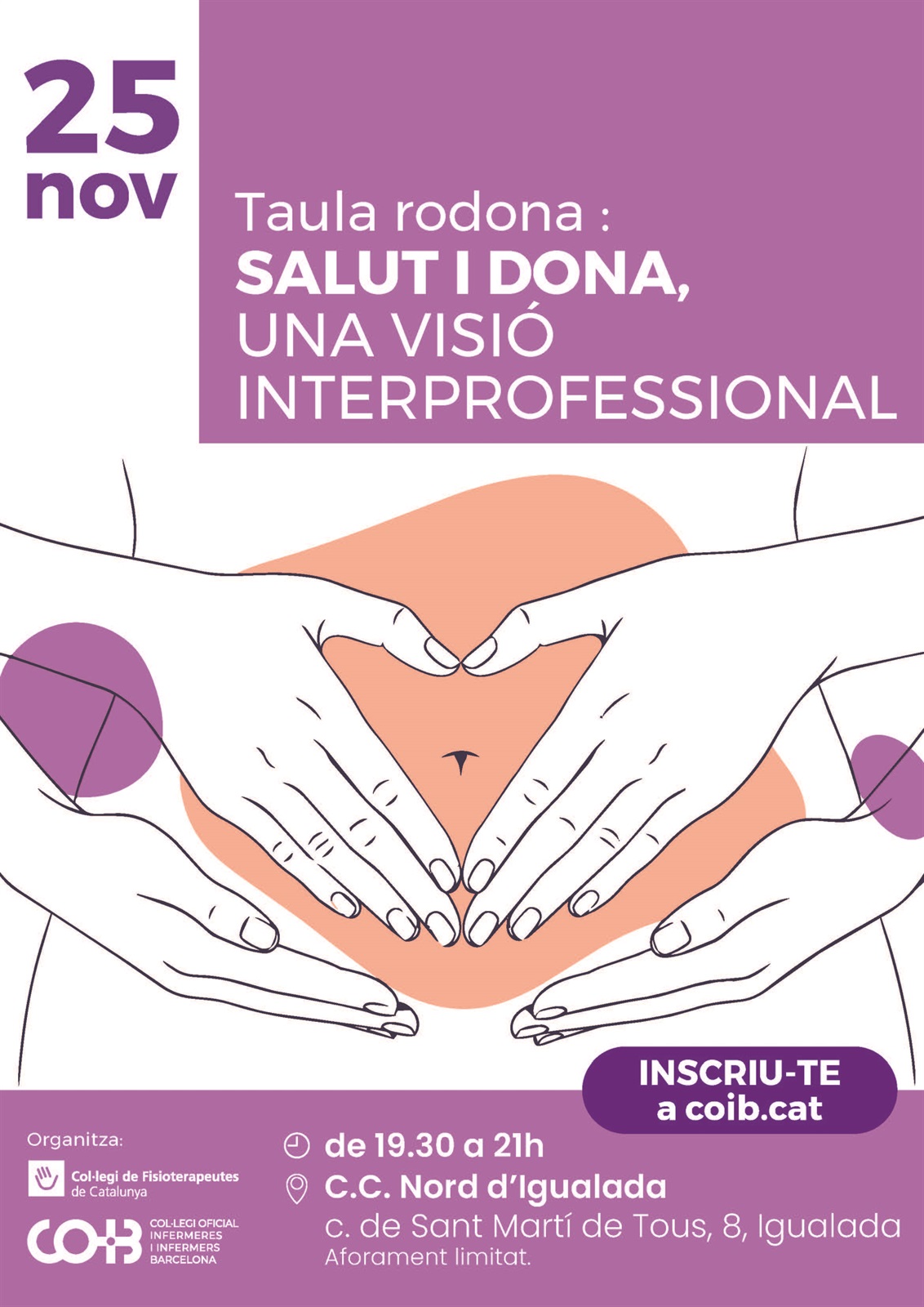 Delegació territorial de l'Anoia. Taula rodona: Salut i dona, una visió interprofessional