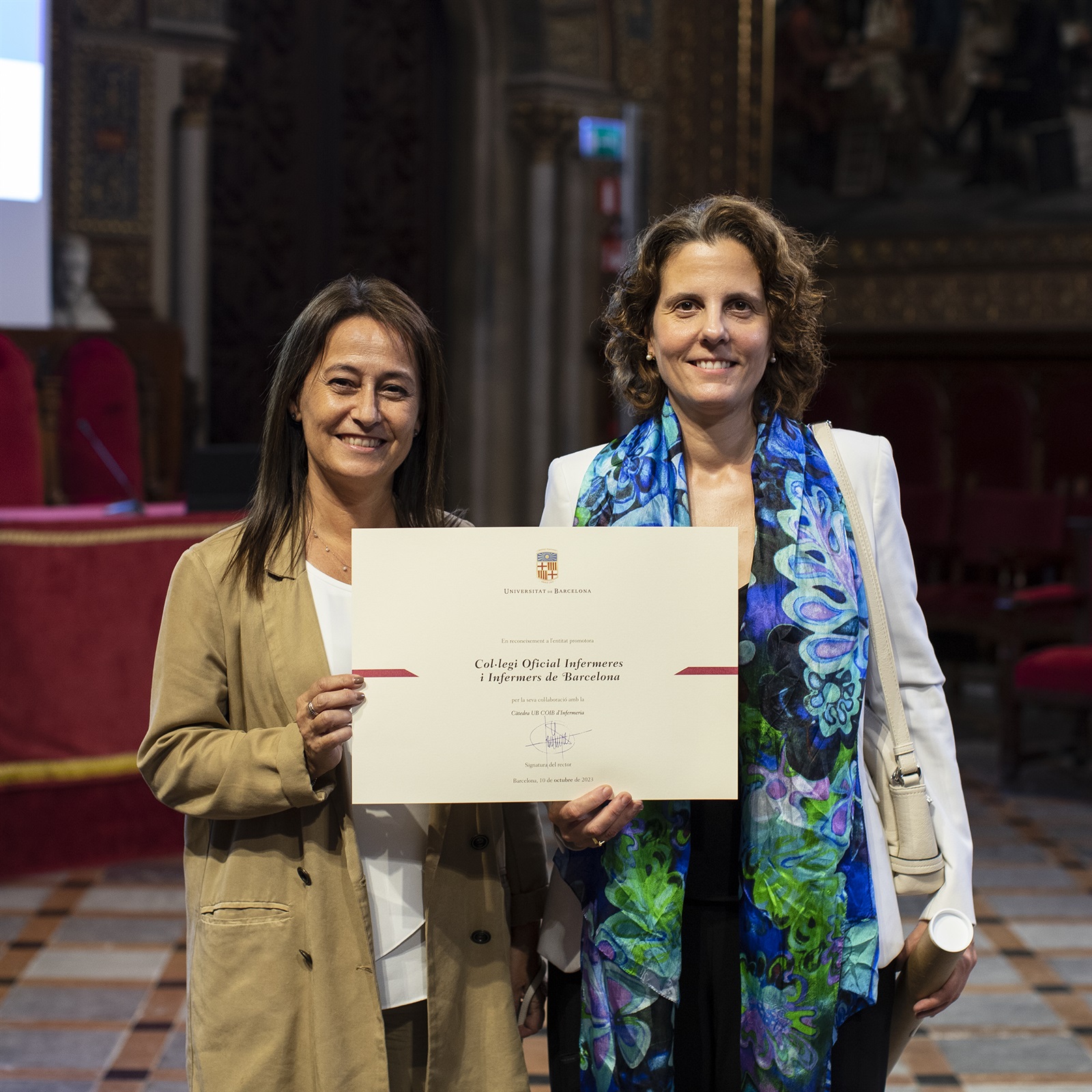 La Universitat de Barcelona reconeix la contribució del COIB co a patró de la seva Càtedra d’Infermeria