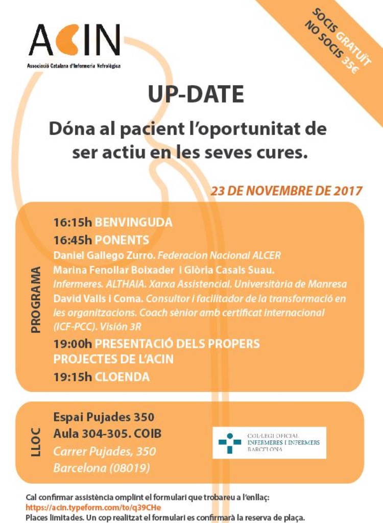 L’Associació Catalana d’Infermeria Nefrològica organitza un taller sobre la participació de les persones en les seves cures