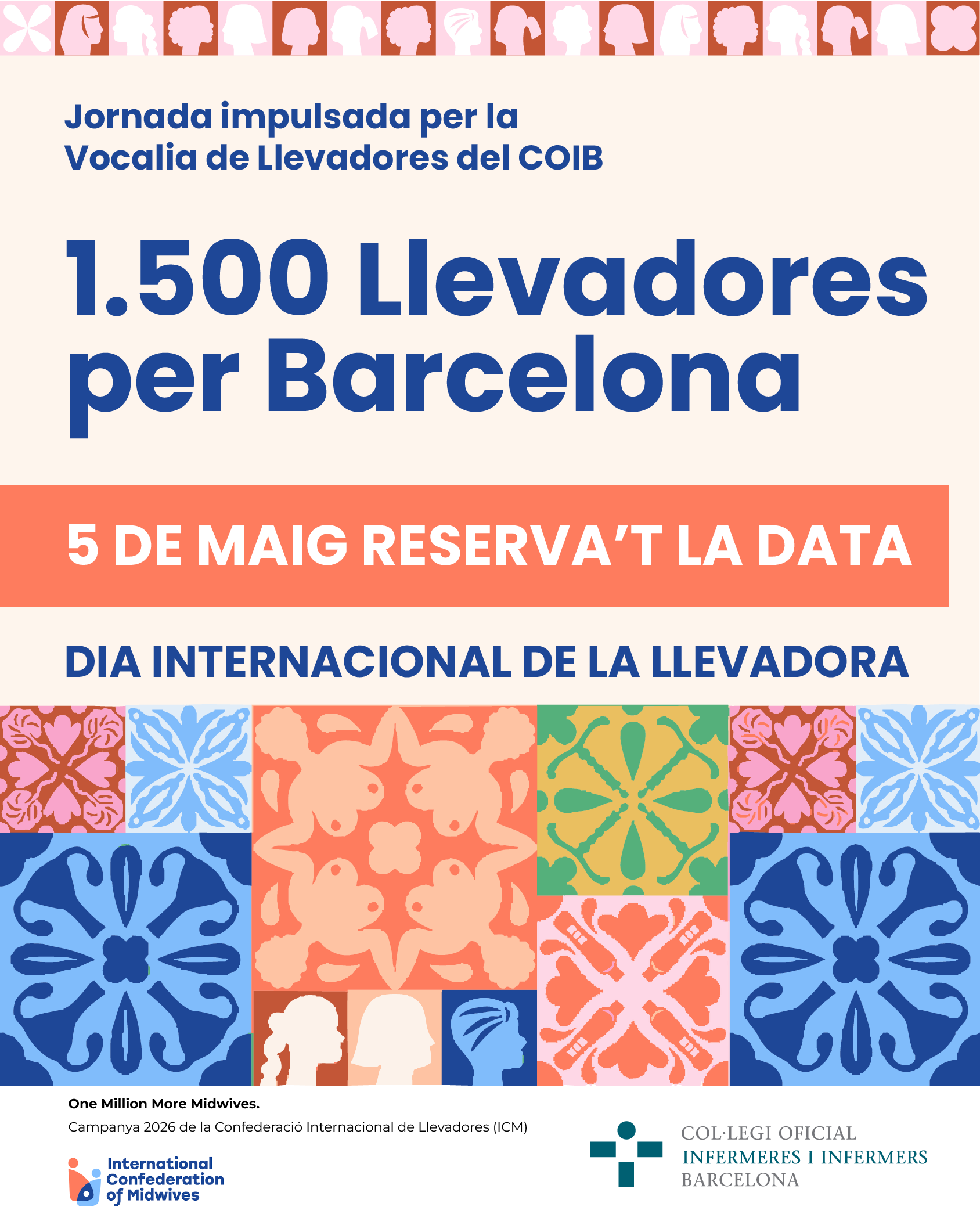 1.500 llevadores per Barcelona. El COIB celebra el Dia Internacional de la Llevadora reivindicant més professionals per a una millor atenció