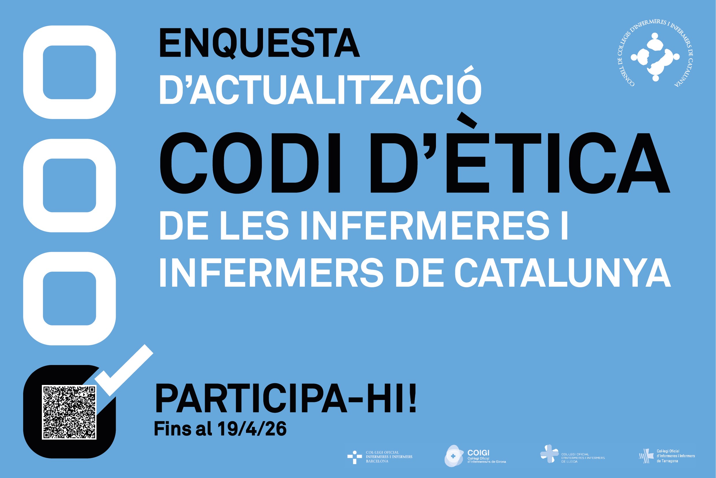 El Consell d'infermeres obre el procés participatiu per a l'actualització del seu codi d'ètica