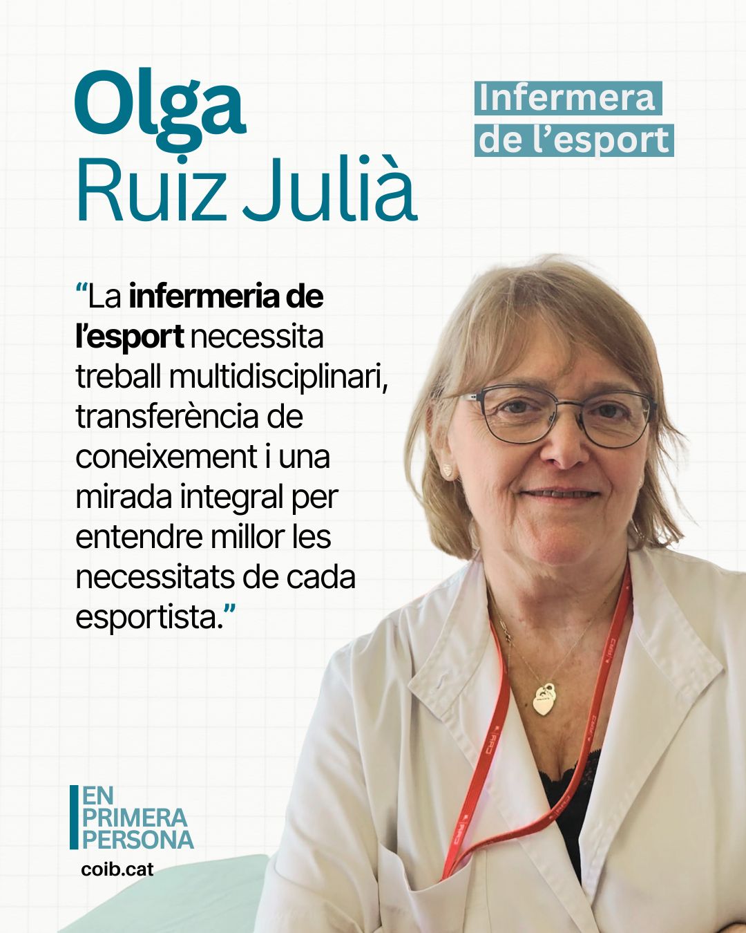 Entrevistem a la infermera de l'esport, Olga Ruiz Julià, per un nou En Primera Persona