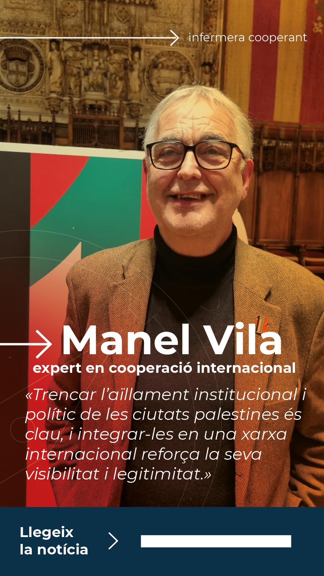 Manel Vila: "El Districte 11 neix per mantenir viva la solidaritat amb les ciutats palestines"