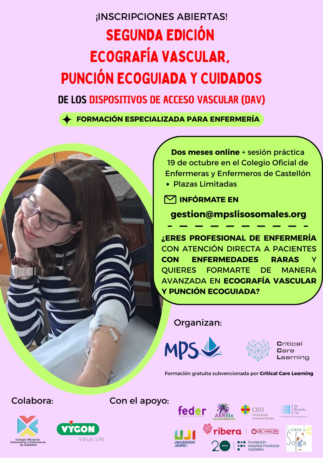 2.ª Formación en Accesos Vasculares en Enfermedades Raras (MPS Lisosomales / Critical Care Learning