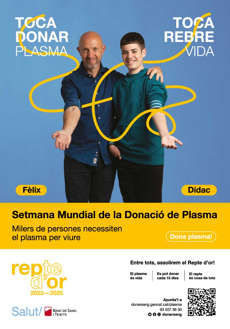 Nova campanya en el marc de la Setmana Mundial de la Donació de Plasma