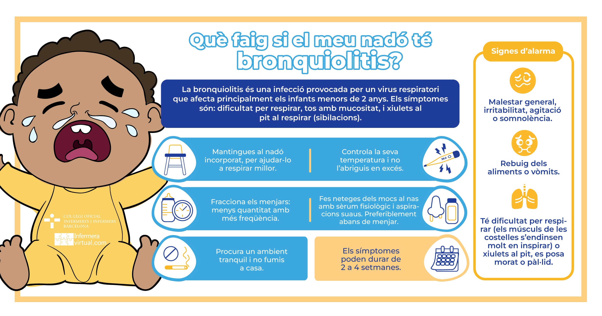 Nova infografia amb consells contra la bronquiolitis d'Infermera virtual - COIB