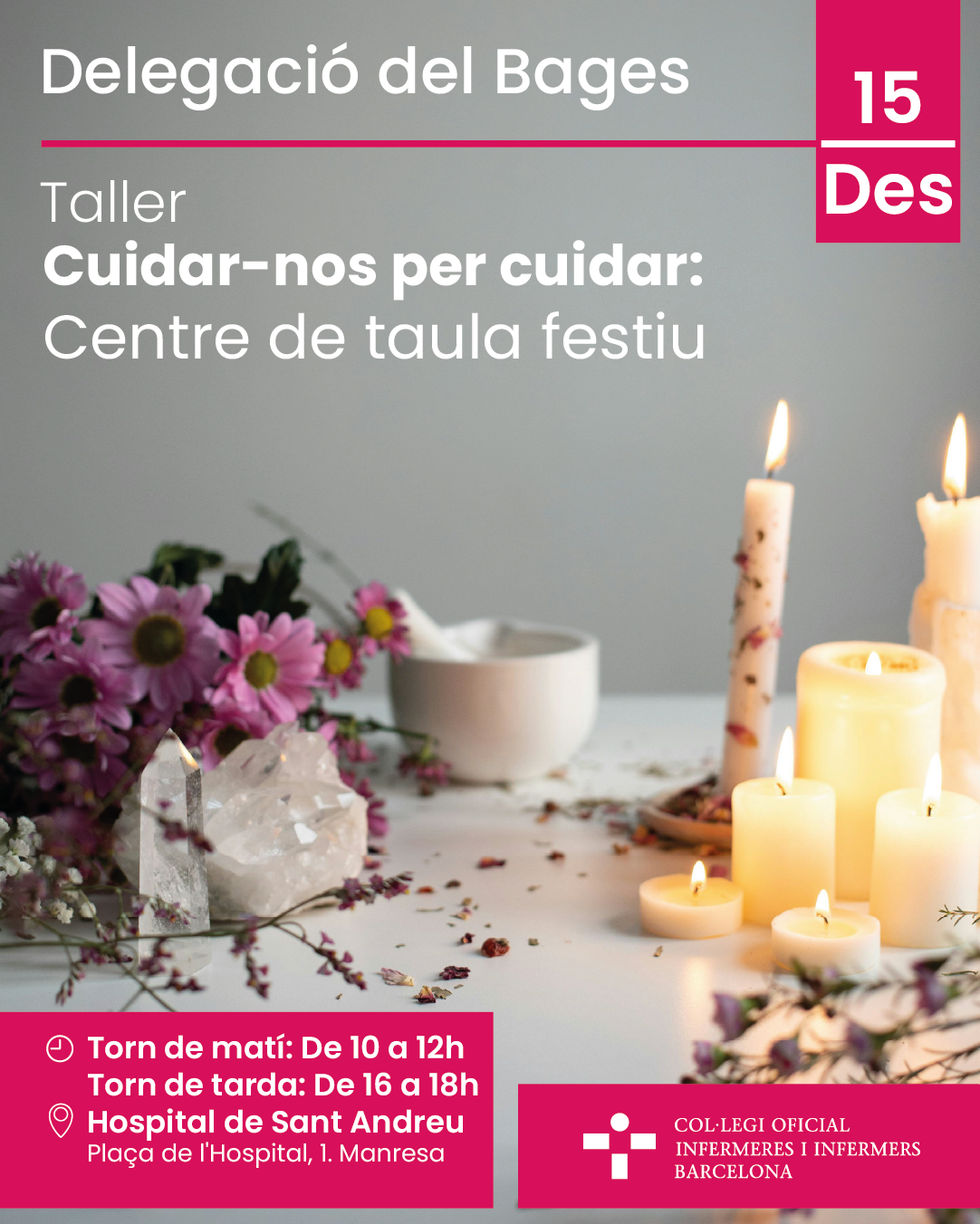 Delegació del Bages. Taller "Cuidar-nos per cuidar: centre de taula festiu"