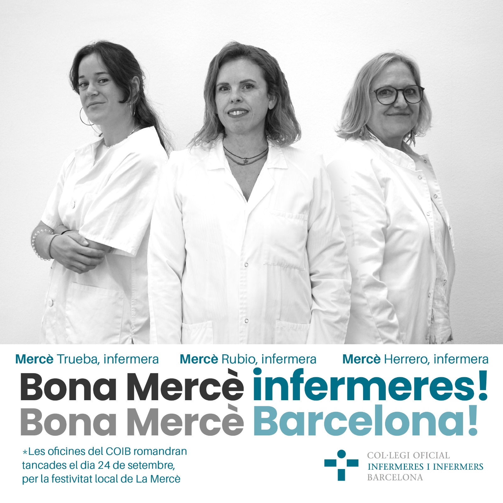 Tres infermeres, protagonistes de la felicitació del COIB per la Mercè