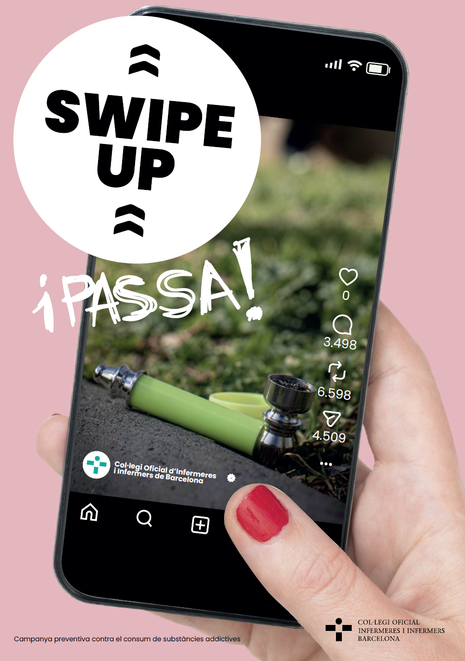 Mitjans de comunicació es fan ressò del llançament de la campanya del COIB “Swipe up i passa” per trencar la normalització del consum de drogues