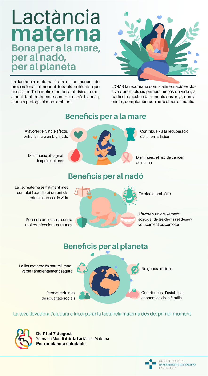La lactància materna té beneficis per al nadó, per a la mare i per al planeta