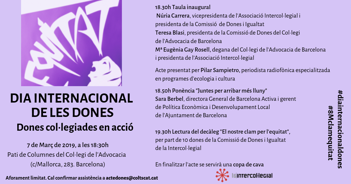 La Intercol·legial celebra el Dia Internacional de les Dones amb l’acte: Dones col·legiades en acció