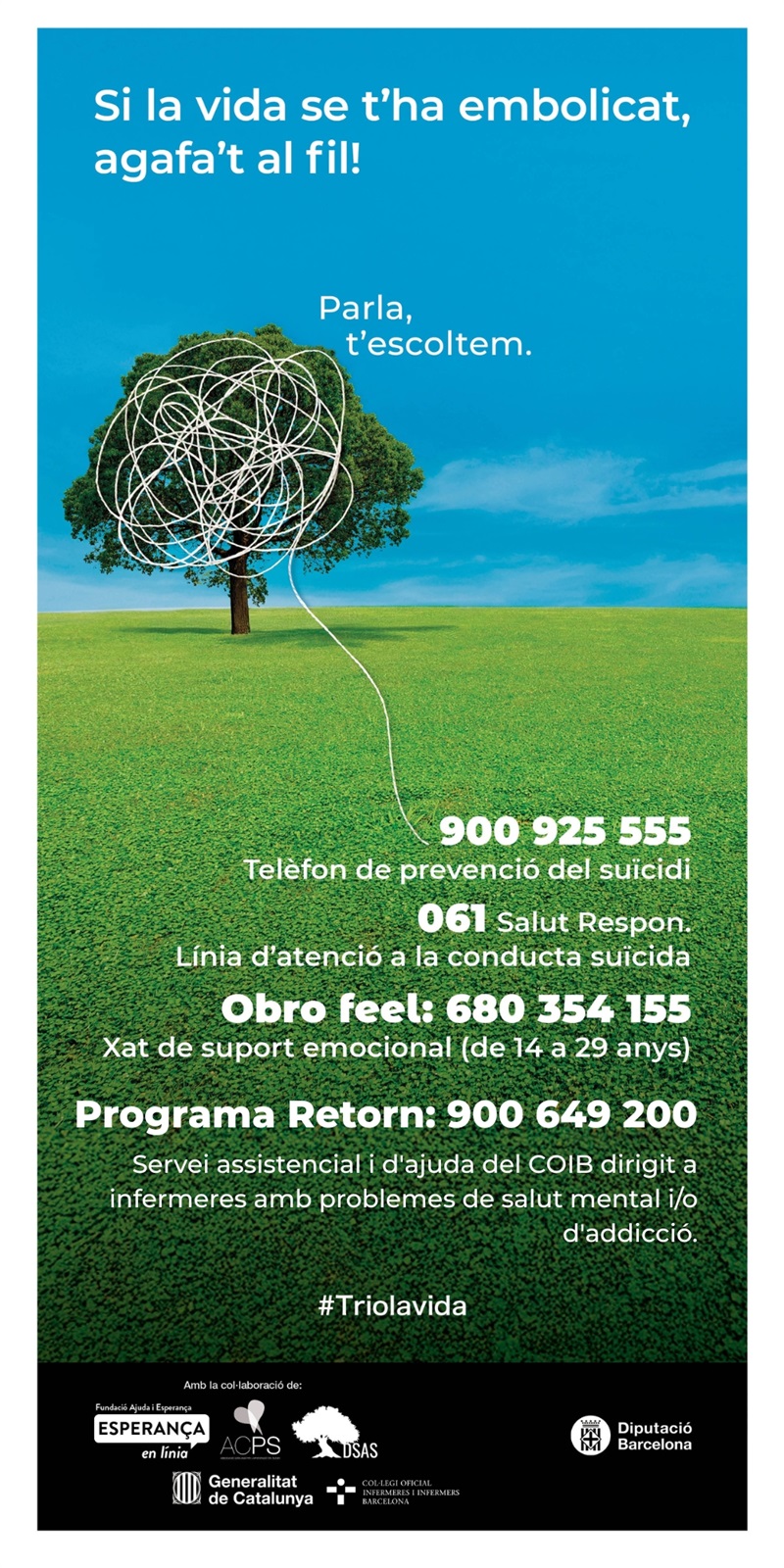 El COIB reforça el Programa Retorn en el marc de la campanya sobre la prevenció del suïcidi de la Diputació de Barcelona